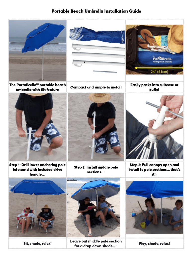 Portable Beach Umbrella Installation Guide